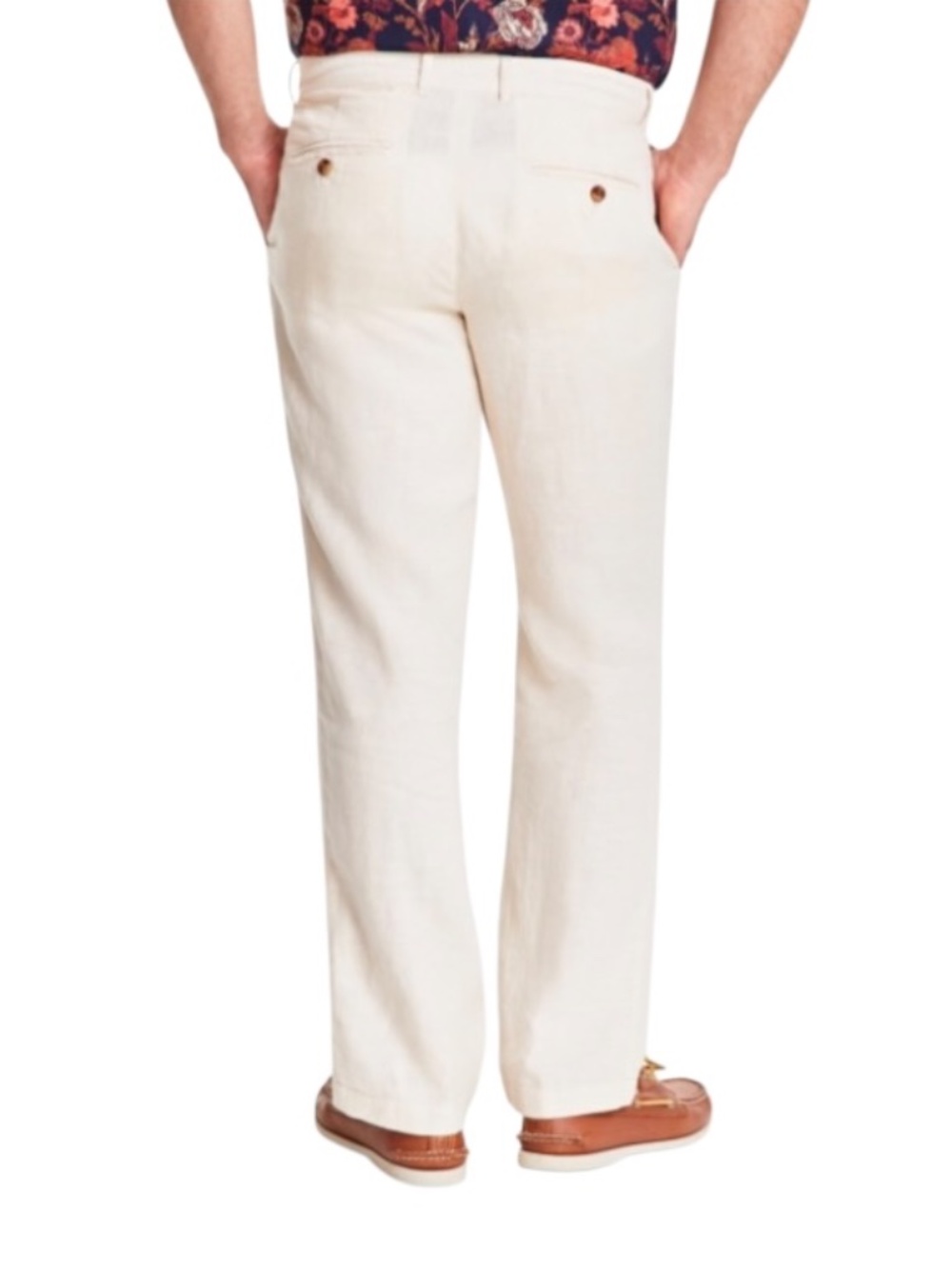 Club Room Men's Linen Cross-Dye Pants, Natural Khaki, Size 34x30 - NWT - Picture 2 of 3
